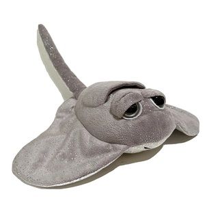 Ripley’s Aquarium Plush Sting Ray Toy Sparkly Grey Silver Sea Animal Shiny Eyes